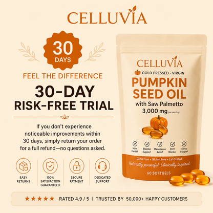 celluvia Pumpkin Seed Oil Softgels – Naturally Strengthens Kidney Health and Bladder Comfort from Within